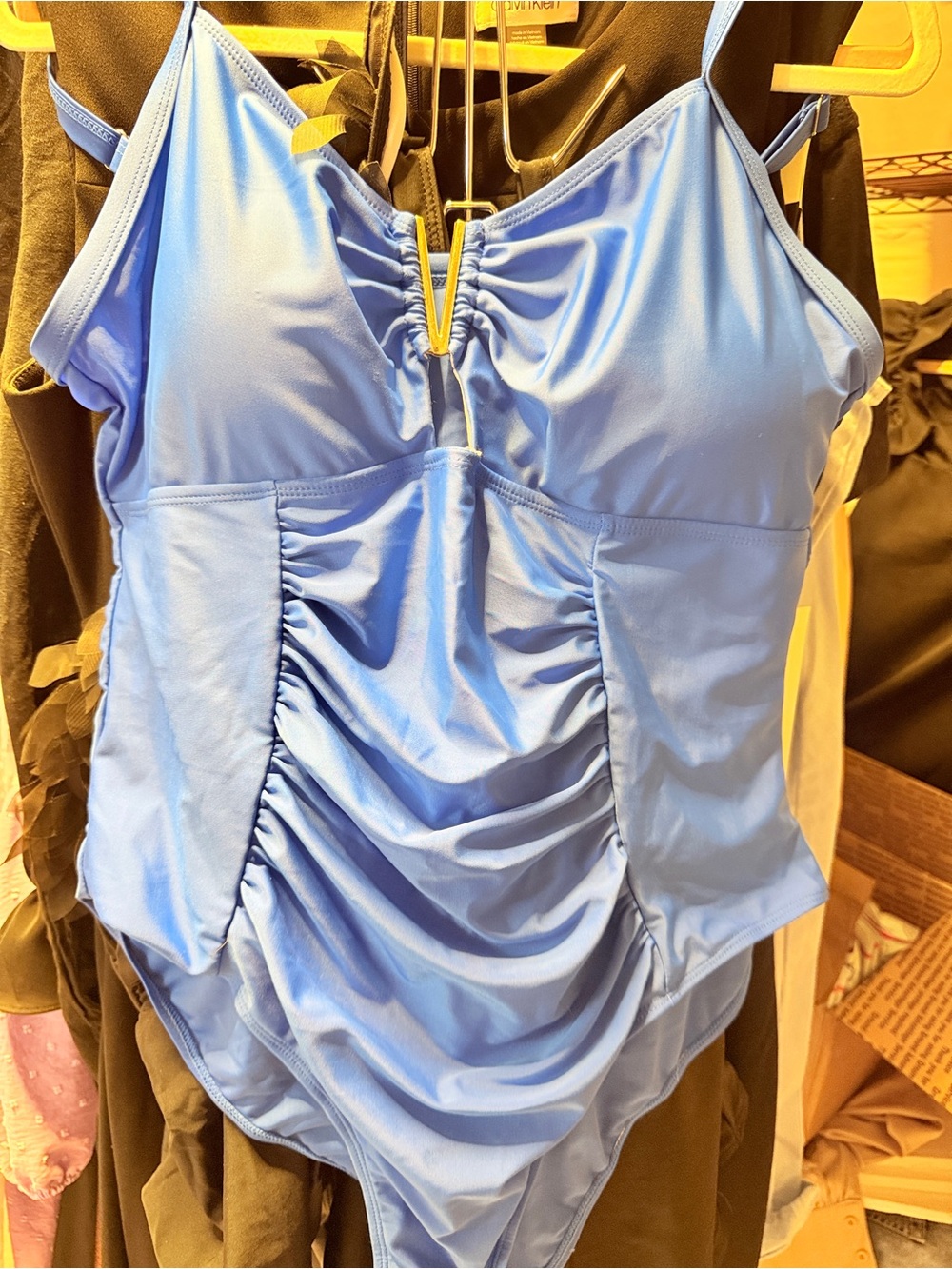 Kids Blue Ruched One-Piece Swimsuit